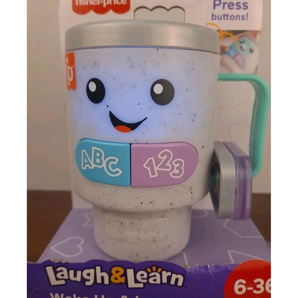 Fisher Price Laugh & Learn Wake Up & Learn Coffee Mug Interactive Sounds Works